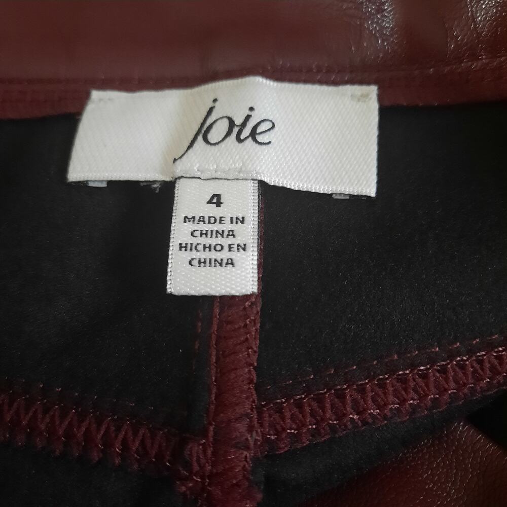 Joie Womens Burgundy Limited Edition Vegan Friendly Straight Leg Pant Size 4 NWT - Picture 4 of 8
